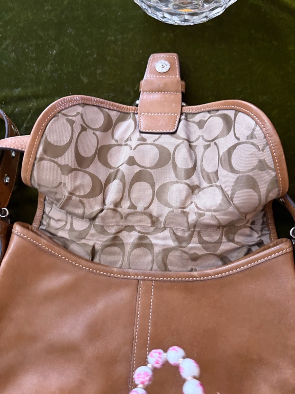 Coach Tan Leather Buckle Crossbody Bag - Picture 6 of 14